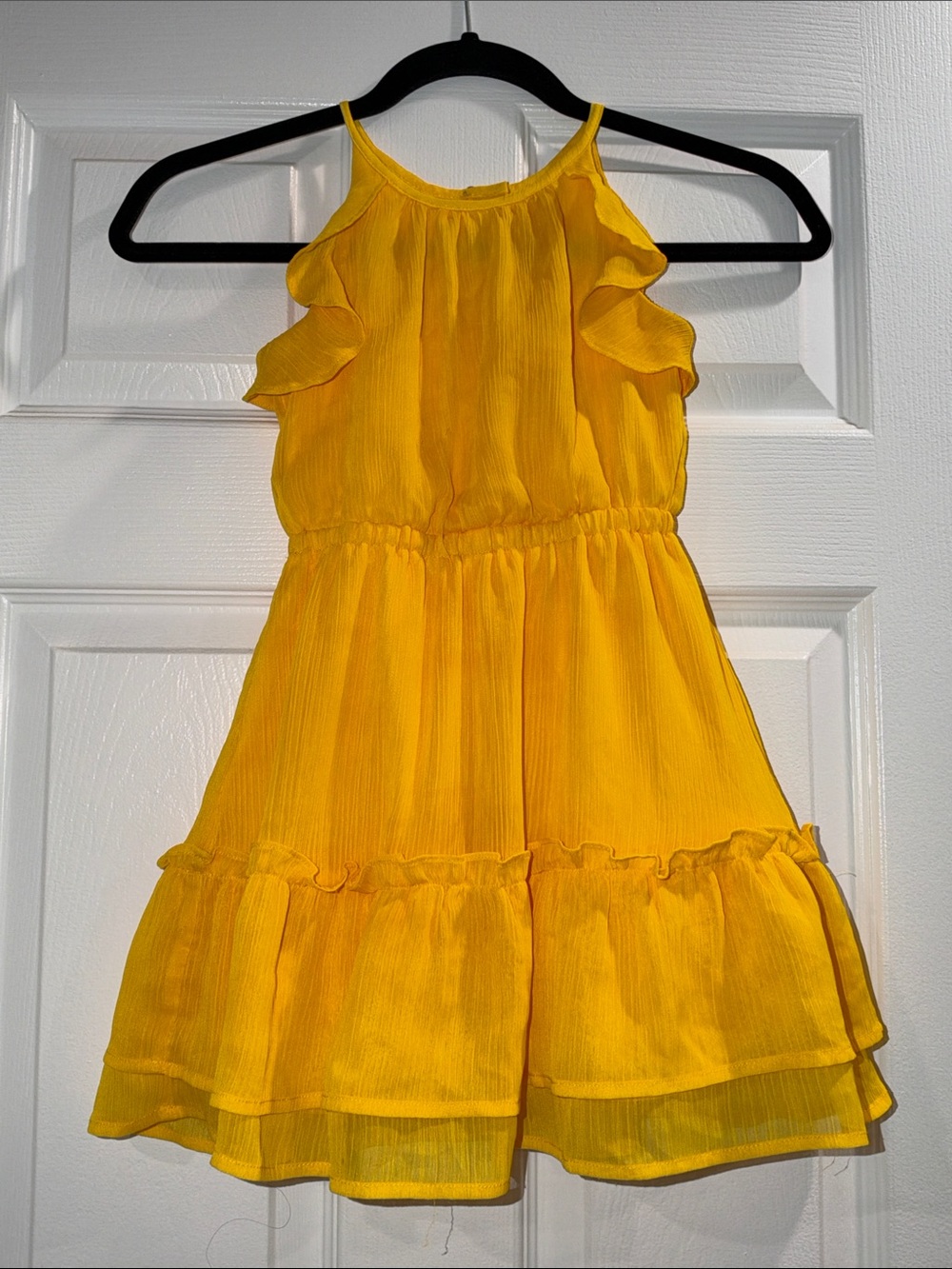 Janie and Jack Bright Yellow Ruffled Halter Dress